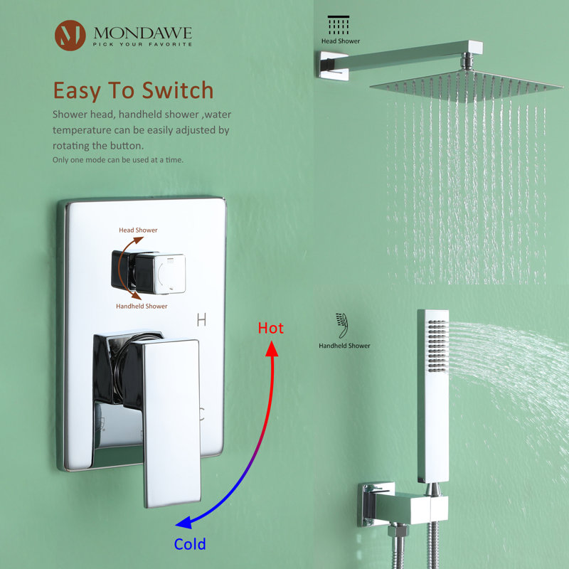 Calder Complete Shower System with Rough in-Valve, Chrome