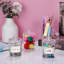 Ensemble de 6 distributeurs de porte-coton-tige en coton, coton-tige, boule, tampons ronds, choix de soie - ensemble de pots d'apothicaire en plastique transparent, rangement pour boîte de bain, organisateur de maquillage pour la coiffeuse