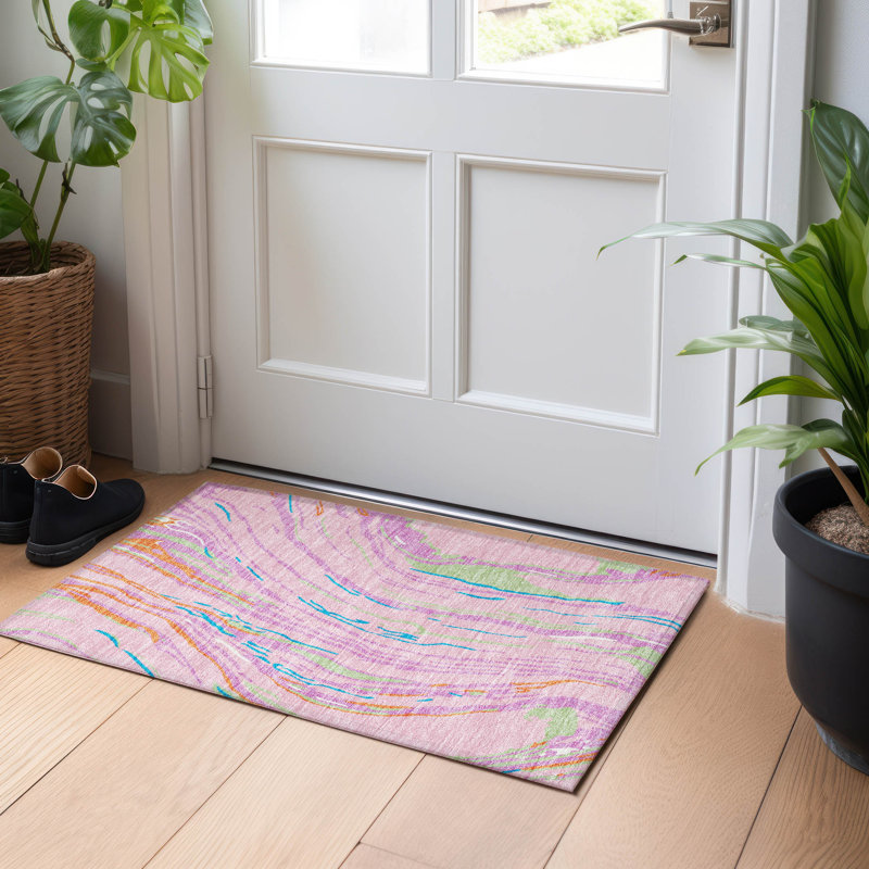 Machine Washable Indoor/Outdoor Chayden ACN1037 Ivory Rug, Rectangle 1'8" x 2'6"