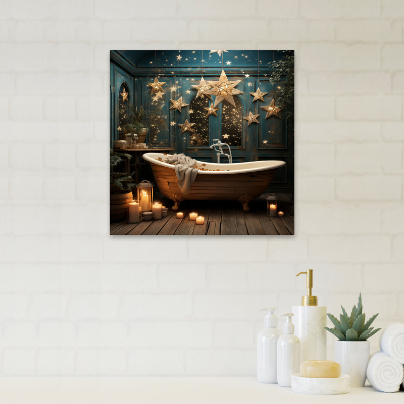 Starry Night Bathroom Reflections II - Art mural de salle de bain, H 20 po x l 12 po x P 1 po