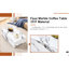 Élégante table basse blanche de 40,28 po x 23,47 po x 12,08 po avec élément en marbre, charme de table, blanc et attrayant