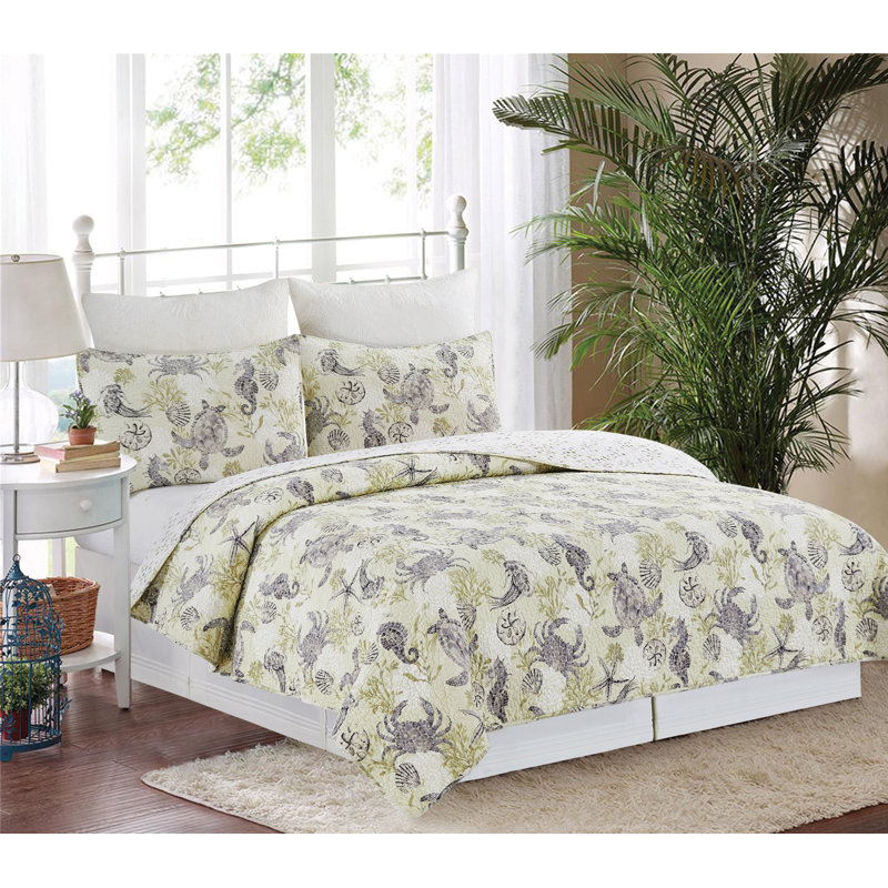 Ensemble de couvre-lit en coton percale Cannon, Couvre-lit très grand / couvre-lit + 2 taies déc