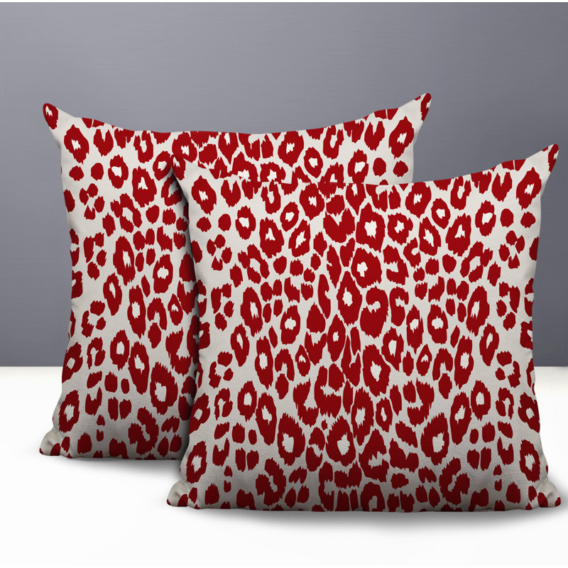 Oreiller réversible intérieur / extérieur à imprimé zébré Dibi, 20x20, Red