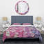 Ensemble de housse de couette géométrique abstraite rose et mauve-101242460