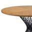 Isaak Oak Round Metal Base Dining Table