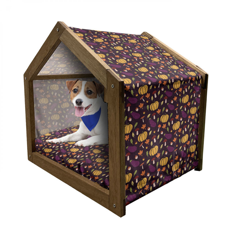 Niche pour chien en bois brun, H 32,28 po x l 39,37 po x P 28,35 po