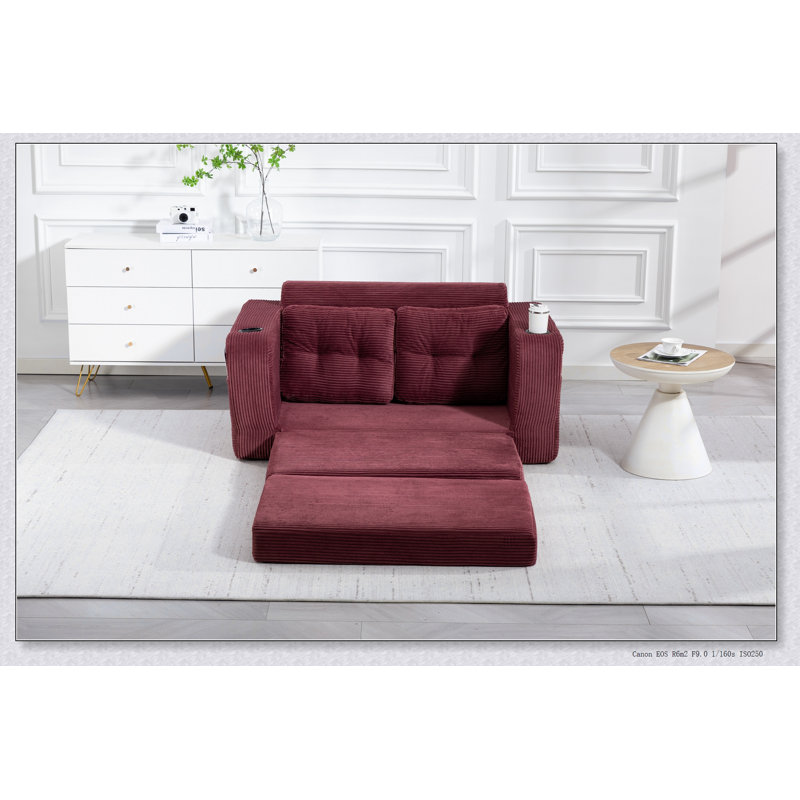 Canapé-lit convertible, siège double extensible, canapé-lit dépliant 2 en 1 avec coussins pour le salon et la chambre à coucher