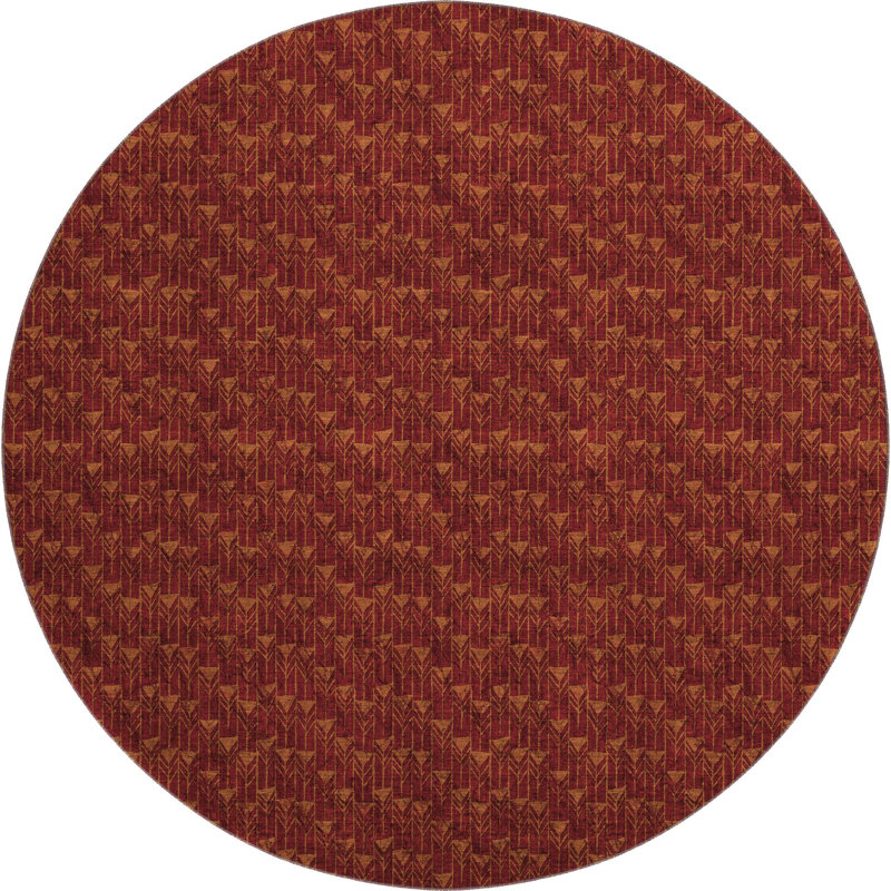 Tapis bourgogne de qualité supérieure Cerrito AMF514, Rond 8 pi