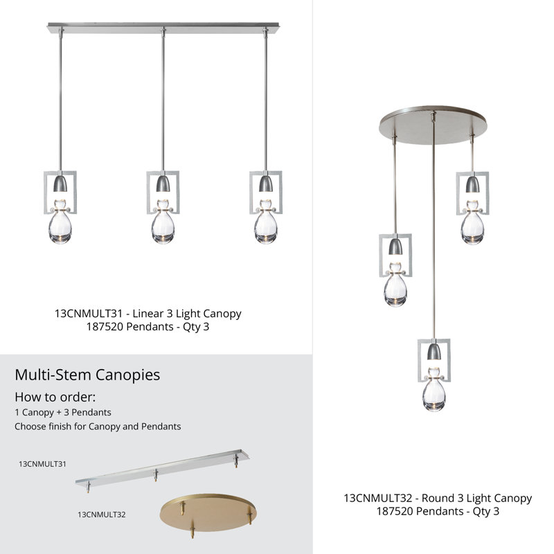 3-Light Round Canopy, Vintage Platinum