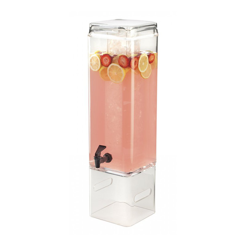 Classic 3 Gallon Acrylic Beverage Dispenser with Infusion Chamber and Side Handles, 5 Gallon