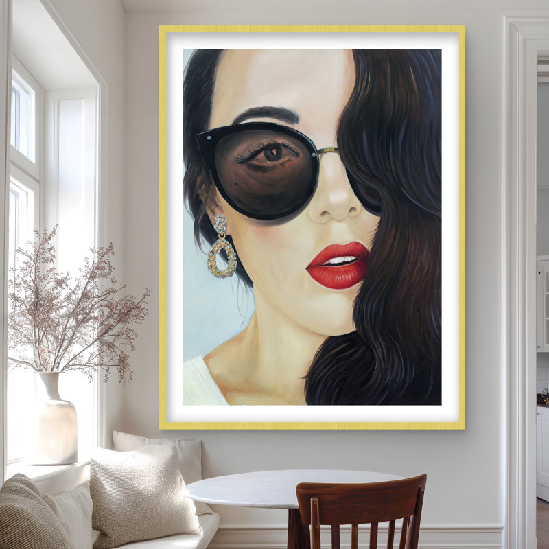 Lunettes de soleil à la mode - Imprimé mat encadré beauté de chambre à coucher