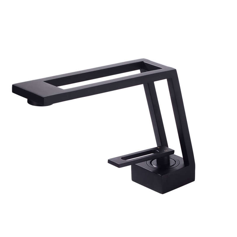 Modern Bathroom Sink Faucet Single Hole Bathroom Faucet Matte Unique Contemporary Vanity Faucets, Matte Black