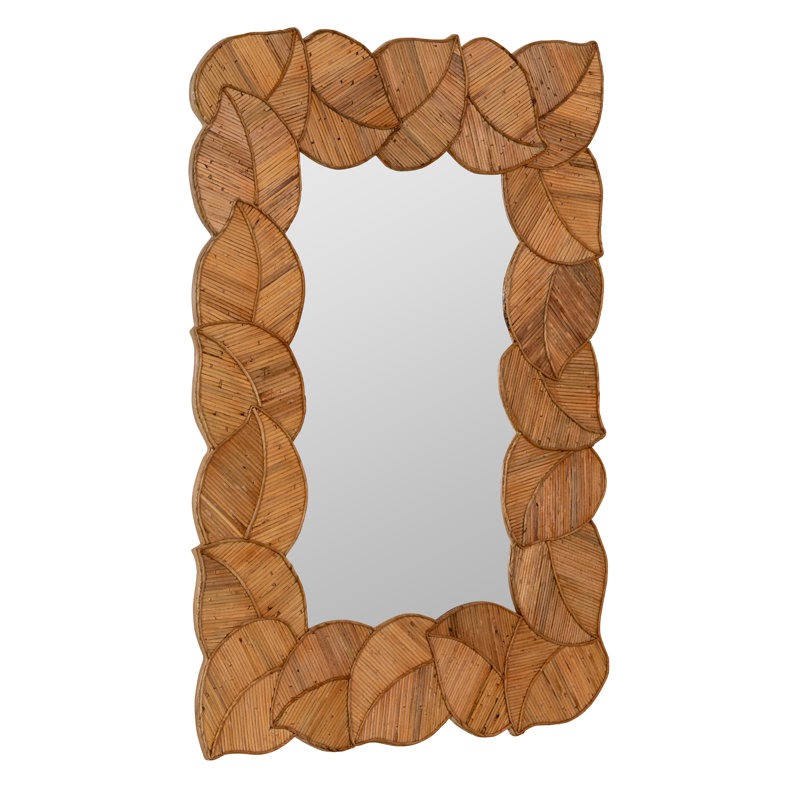 Palm Rectangle Rattan Mirror