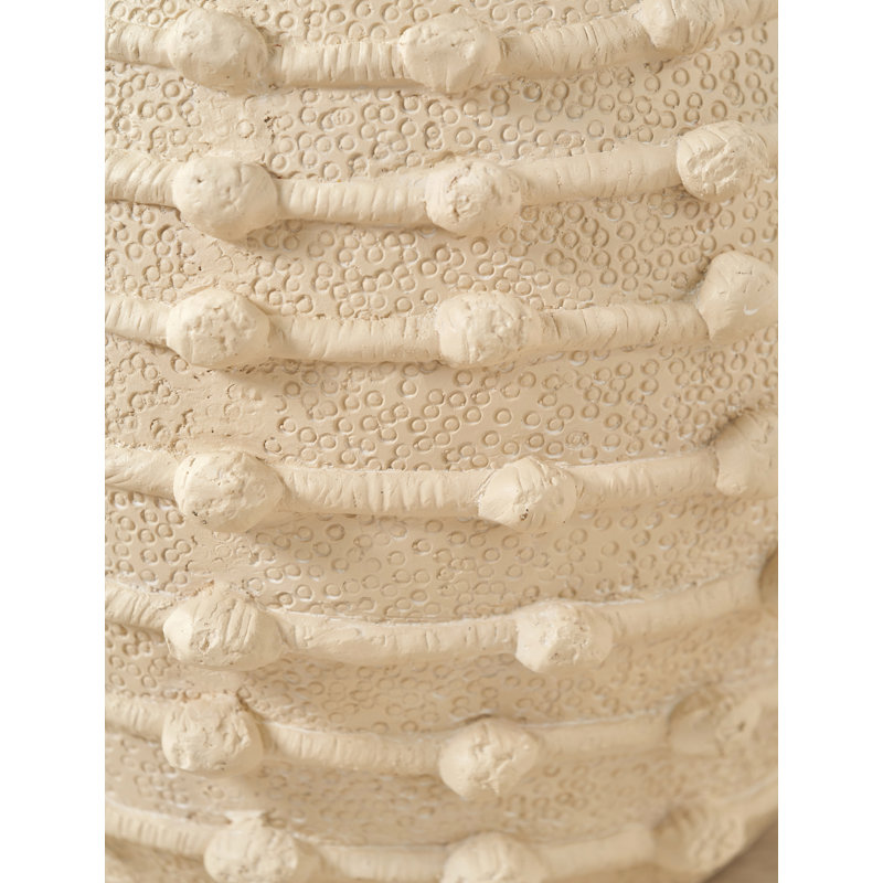 Bobble Fibrestone  Decorative Planter, Cream, 39cm H x 42cm W x 42cm D