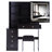 37" Middle Size Left Bedside Cabinet Vanity Table + Cushioned Stool Dresser Set-891661621