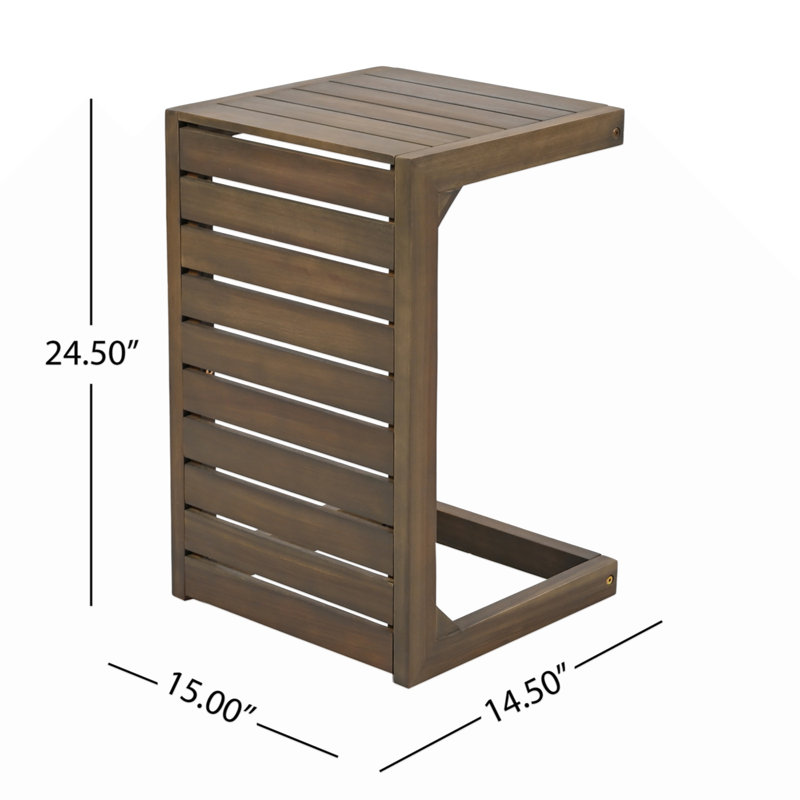 C-Shape End Table, Grey