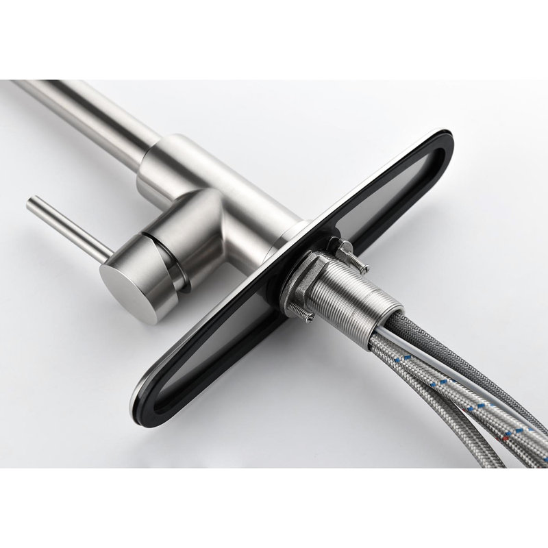 Kitchen Faucet With Pull Down In Stainless Steel, Brushed Nickel Beautified, 360 Rotatable Nozzle, Two Water Output Modes, Easy Temperature & Flow Management Adorned,