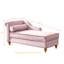 Chaise longue avec rangement en velours rose délicat - Rembourrage confortable, structure en métal robuste, ajout élégant, revêtement doux et lisse, pieds, design chic