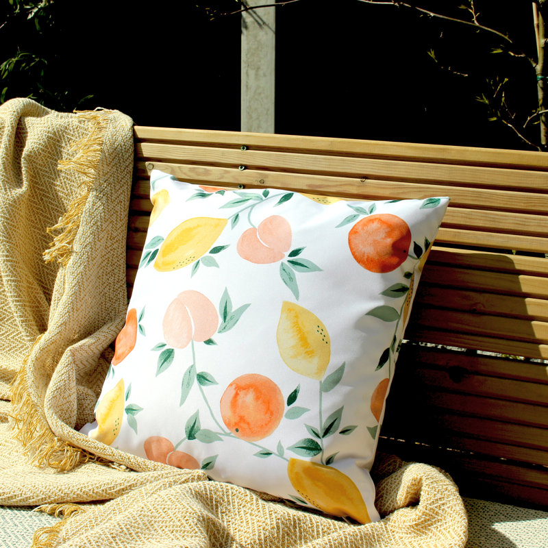 Les Fruits Indoor / Outdoor Floral Square Throw Pillow Cover