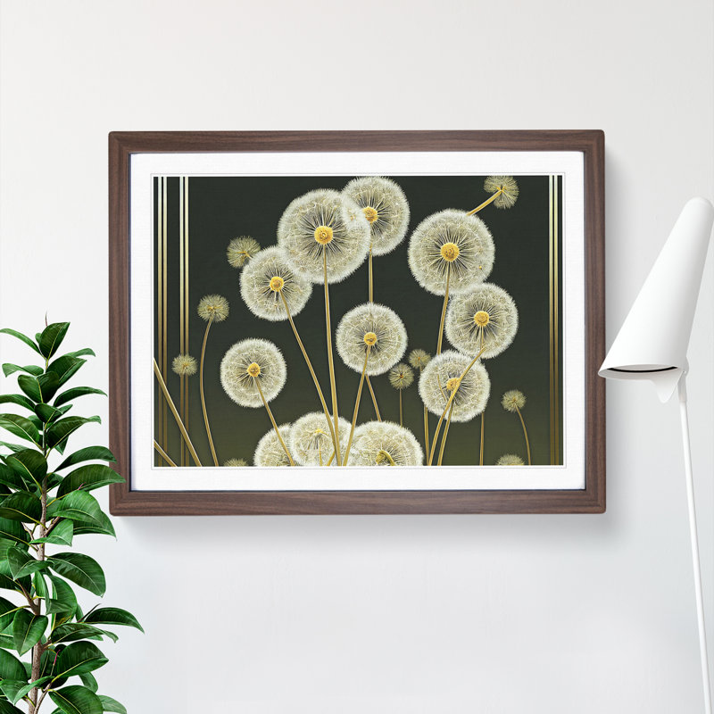 Dandelion Deco - Single Picture Frame Print, Walnut, 46cm H x 64cm W x 2cm D