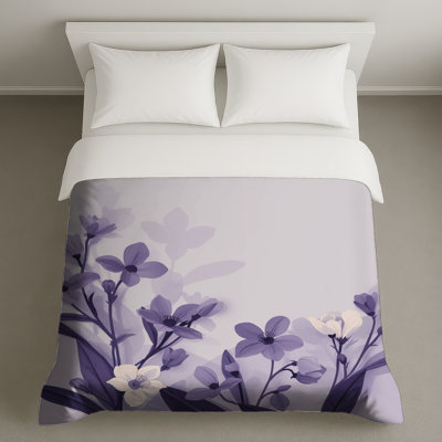 Housses de couette mauves à motif floral