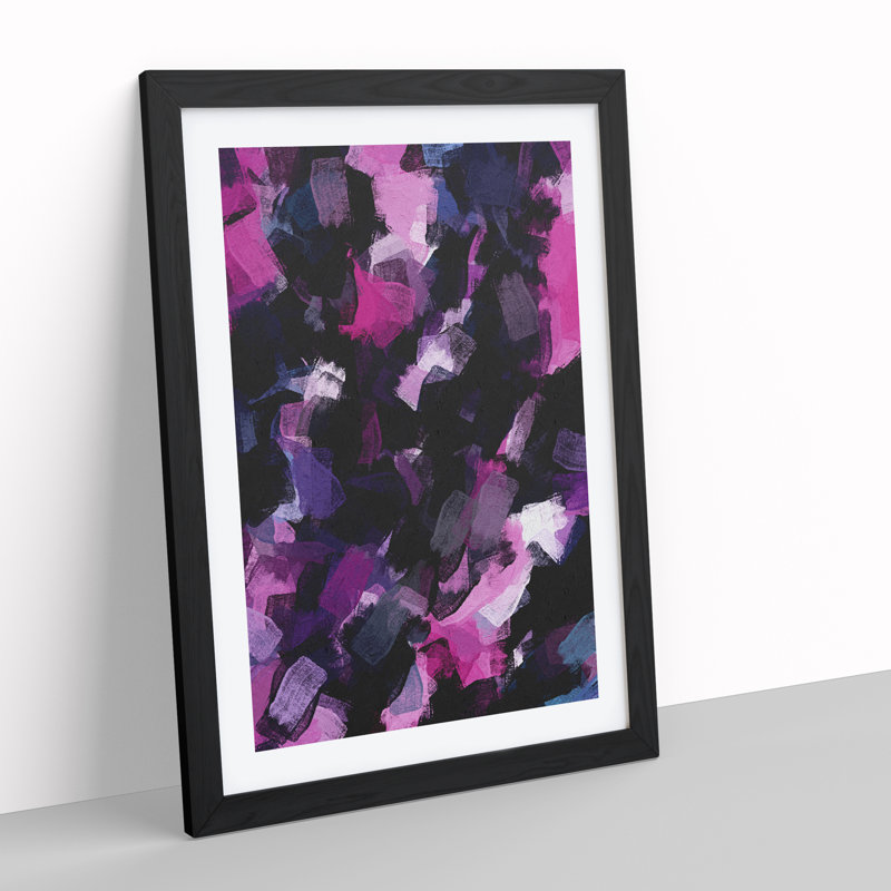 Headlong Abstract - Single Picture Frame Painting, Black Framed, 64cm H x 46cm W x 2cm D