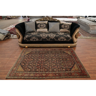 Pre-1900 Antique Vegetable Dye Traditional Rug 4x6