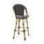 Ensemble de 2 tabourets de bar 29,5 po d'extérieur en rotin et aluminium PE, finition bambou-1633025319