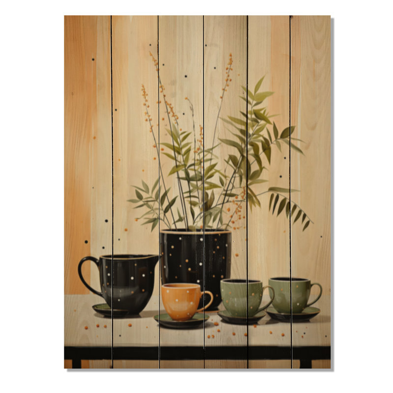 «Coffee Tea Cafe Points III» sur impression sur bois, H 40 po x l 30 po x P 0,78 po