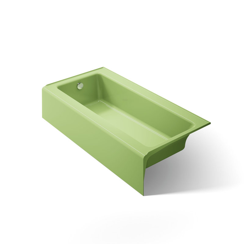 Bellwether® 60" x 30.25" Alcove Soaking Cast Iron Bathtub, Fresh Green, Left
