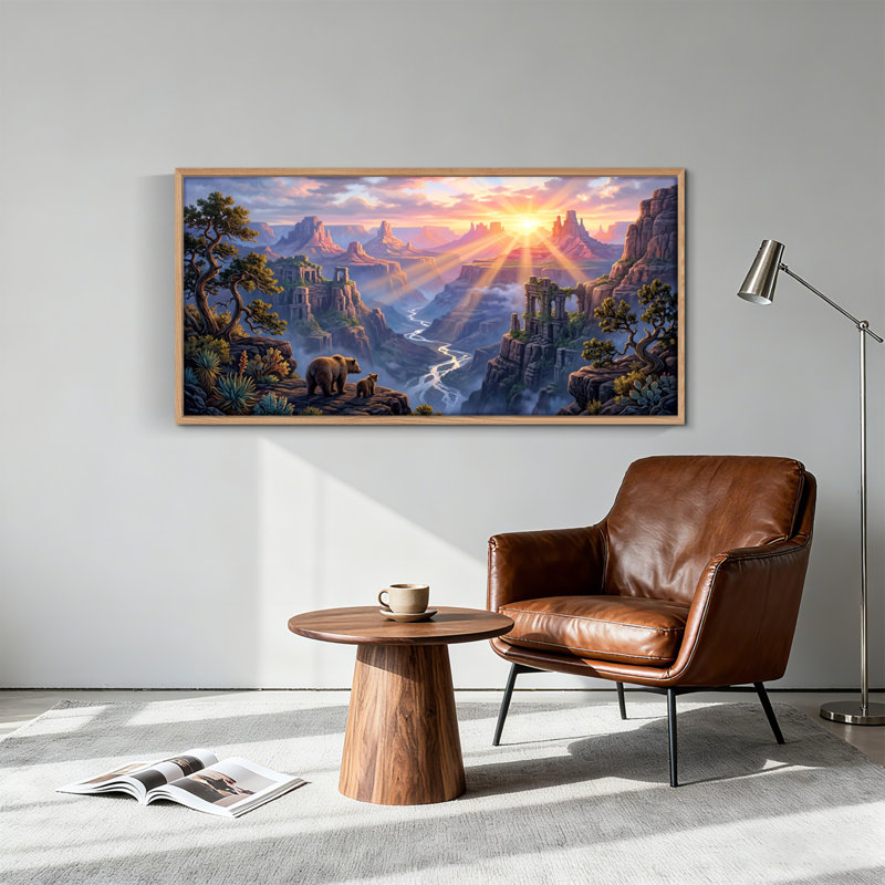 Tableau encadré Sunset Canyon sur toile, 122 x 61 cm (48 x 24 pouces), 1 pièce, 48 x 24 pouces