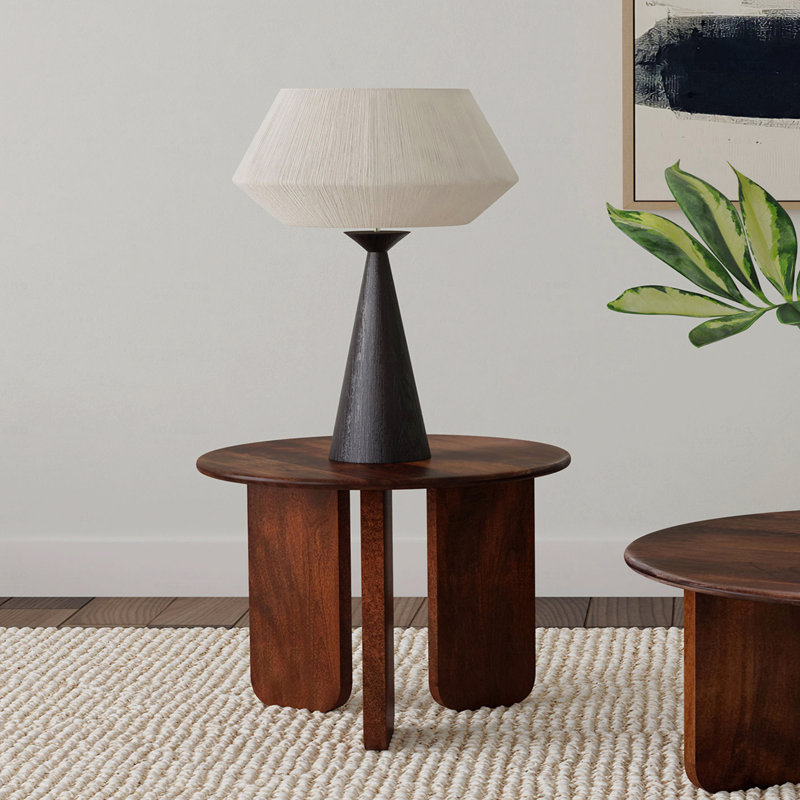 Brown Round End Table