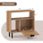 Boho Rattan Nightstand Wooden End Table with Storage Shelf Cabinet & Metal Legs