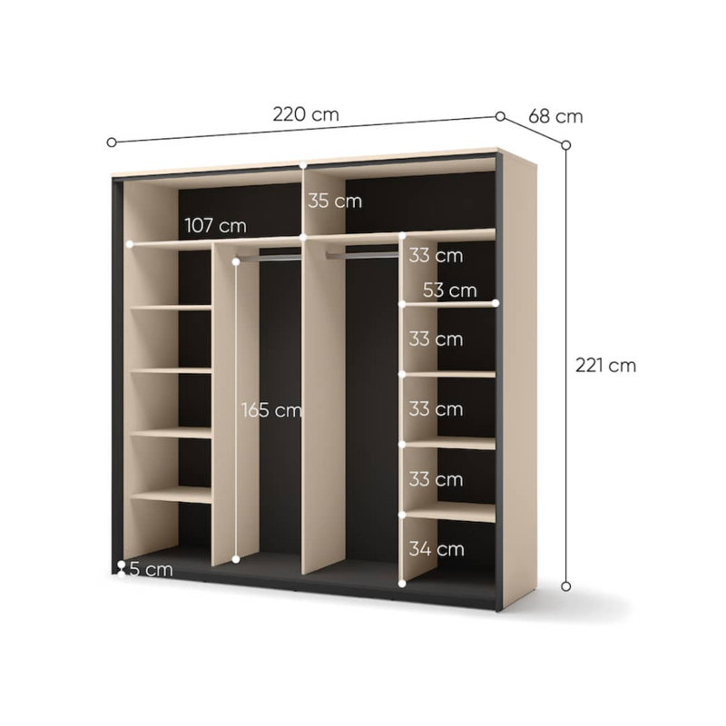 Enna Manufactured Wood Wardrobe