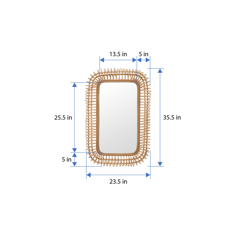 Whitcomb Rattan Rectangle Mirror