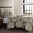 Victoria Smoky Damask Washed Linen Romantic Modern Traditional 3 Piece Comforter Set-58274375
