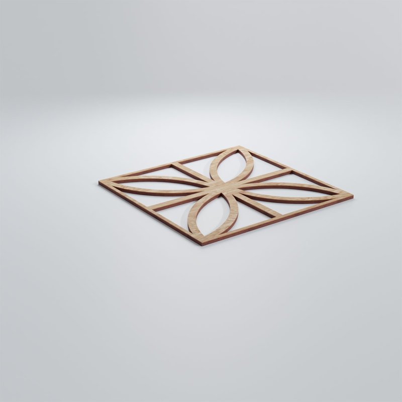 Panneaux muraux décoratifs en bois Swansea, Chêne rouge, H 11 3/8 po x l 11 3/8 po x P 1/4 po