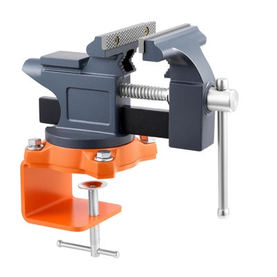 4.5 Inch Cast Iron Bench Vise with 270° Swivel Base and Quick Release, Portable Workbench Clamp for Woodworking and Metalworking
