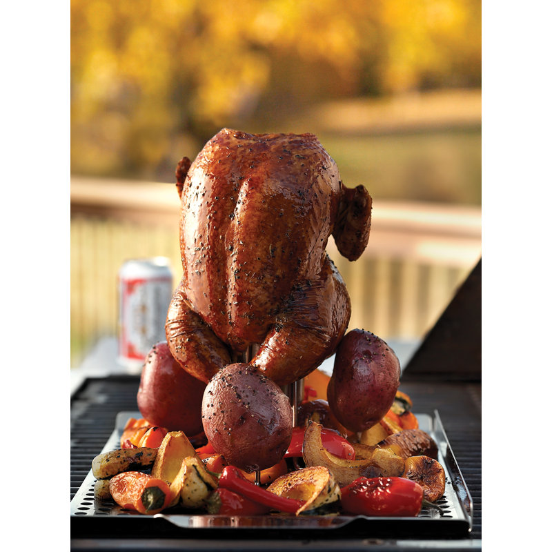 Outset 8.5 in. Stainless Steel Vertical Roaster