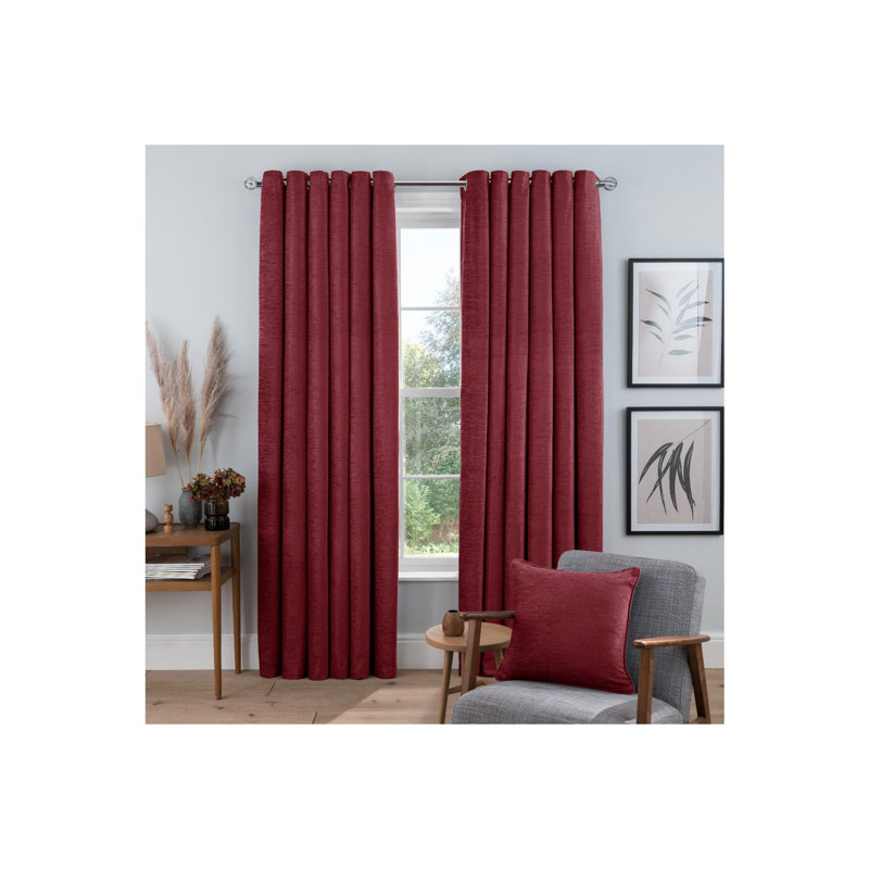 Avonell Room Darkening Curtain Panel Pair, 137 cm H x 117 cm W, Red