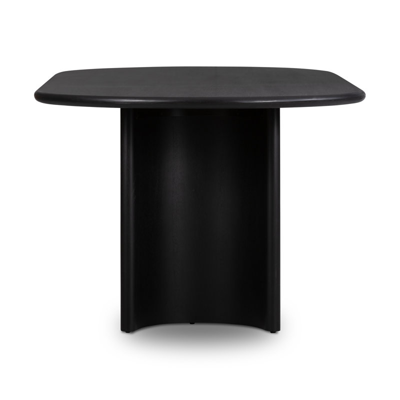 Paden Oval Double Pedestal Dining Table, 30" H x 118" W x 42" D, Aged Black Acacia