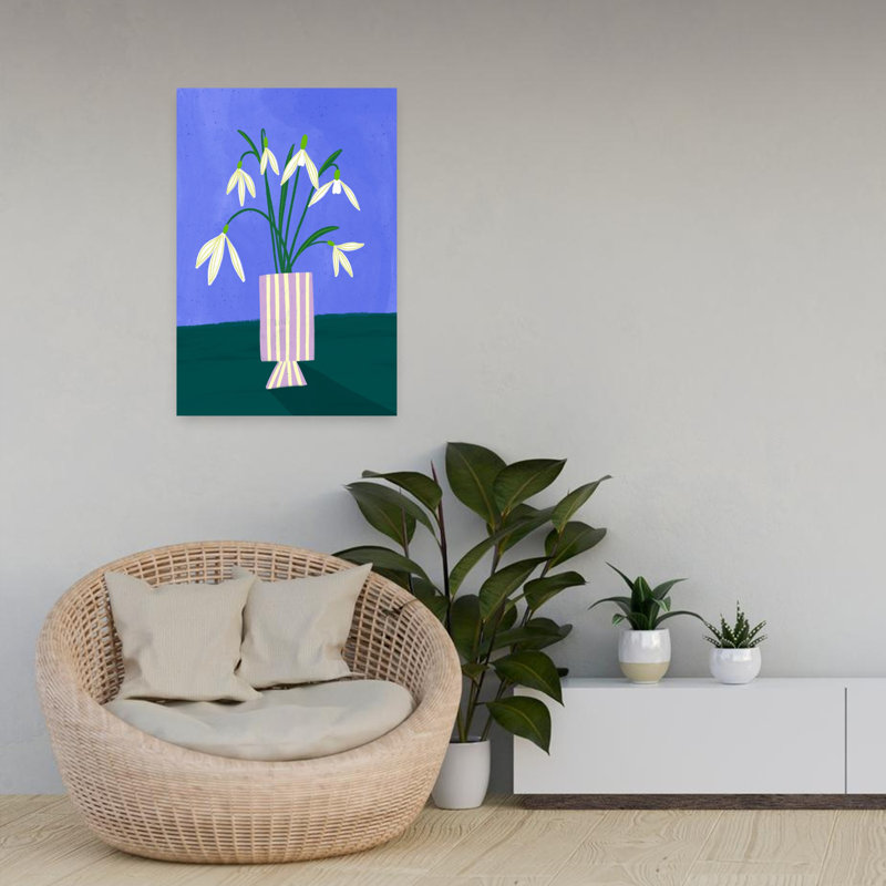 Contemporary Art Contemporary Minimalist Playful Flower Art, 24" H x 16" W