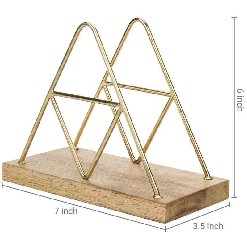 Iron and Wood Napkin Holder