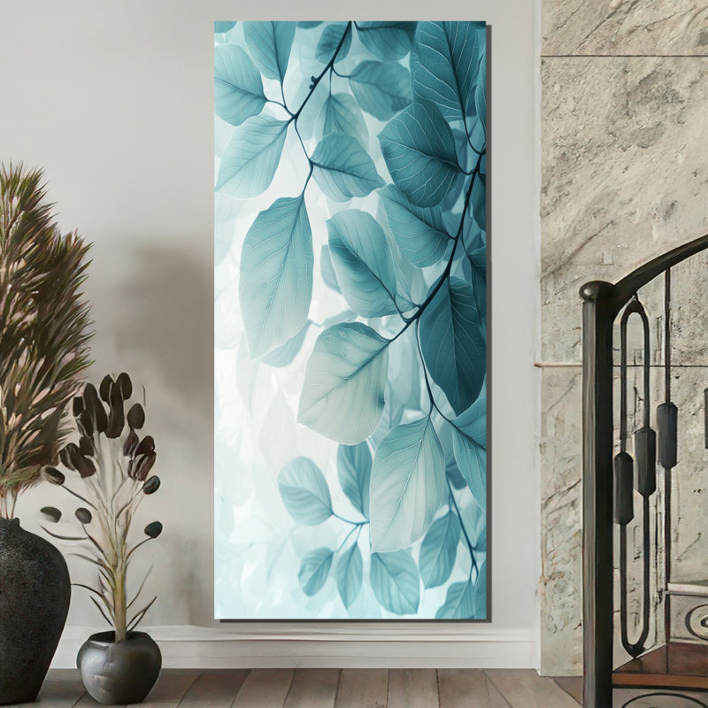 Dégradé de feuilles, minimalisme, photo III - feuilles, art mural, H 60 po x l 28 po, Toile tendue, Ne s’applique pas