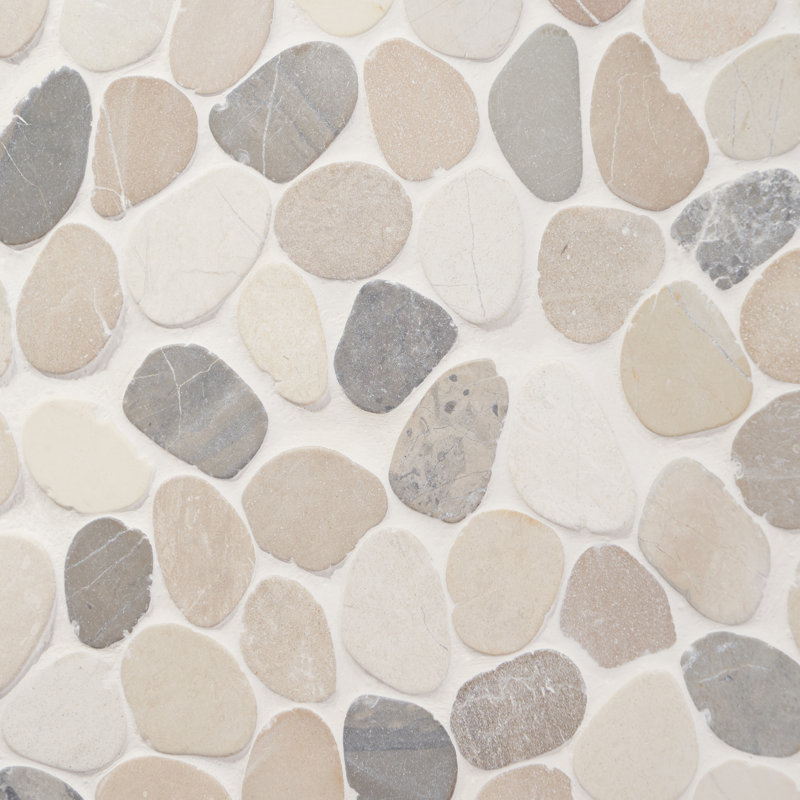 Picturesque Sliced Round 11.81 in. x 11.81 in. Nature Stone Pebble Mosaic Floor and Wall Tile (0.97 sq. ft. / sheet)