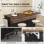 Îlot de cuisine avec armoire de rangement et poubelle, table de salle à manger de 55 po avec abattant et station de charge-2125768130
