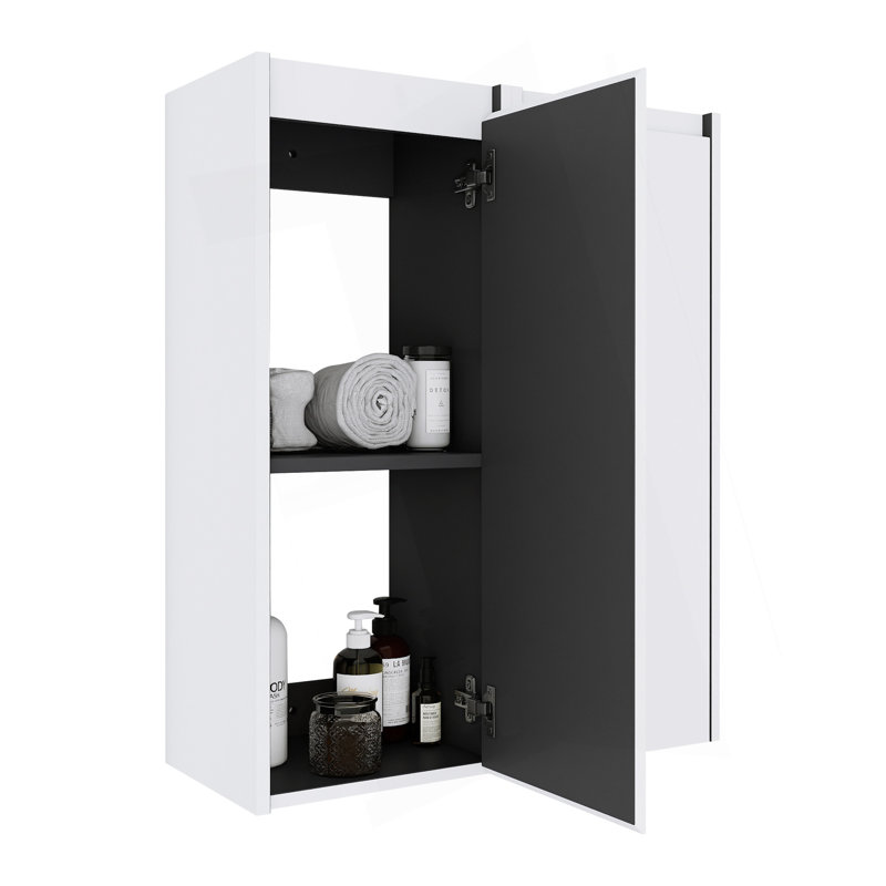 Armoire de salle de bain latérale, 2 portes à fermeture douce, conception à fixation flottante, 12 * 2 (emballage KD)