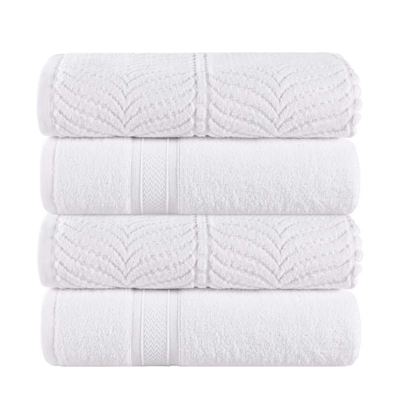 Serviette de bain en coton Orelia, Blanc