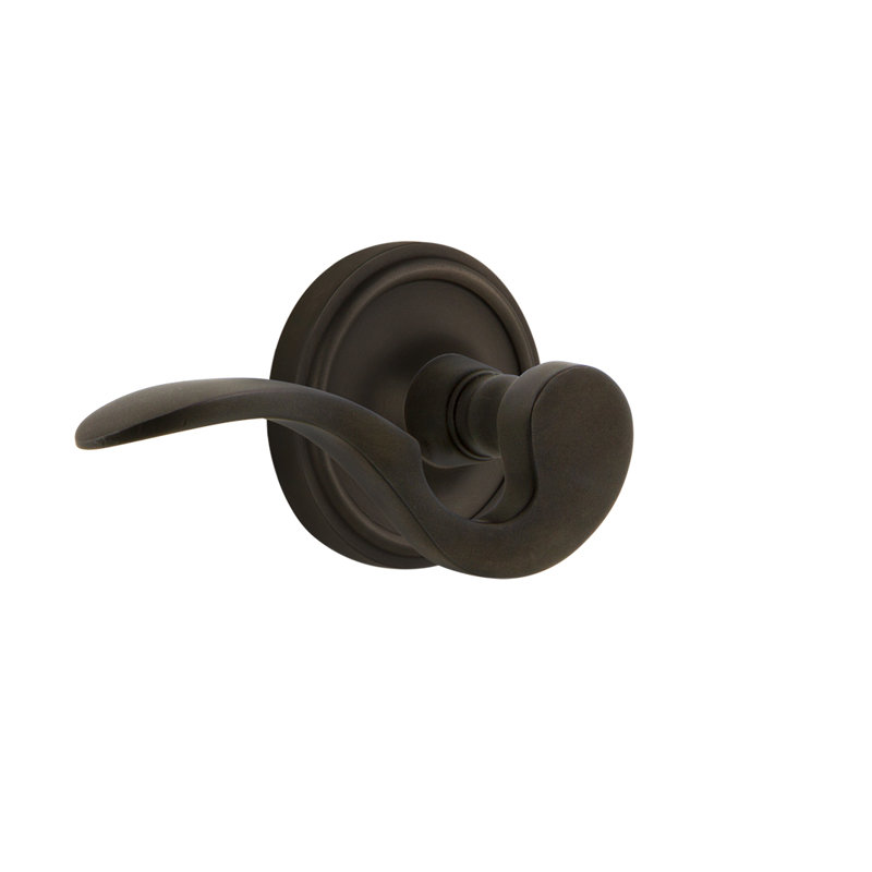 Classic Rosette Passage (Hall & Closet) with Swan Lever, 2.375", Right, Oil-Rubbed Bronze
