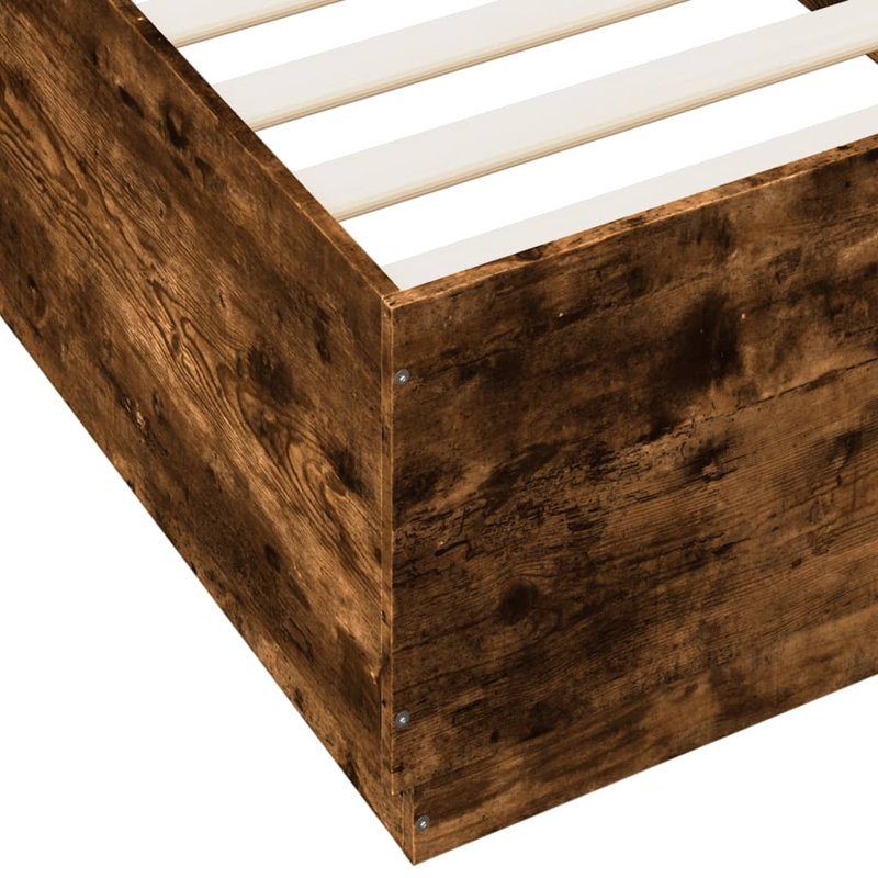 Burlene Bed, Single ( 90 x 200 cm), Smoked Oak